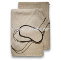 PK18ST001 100% cashmere cable travel throw set with blanket, eye mask, socks, carry/pillow case